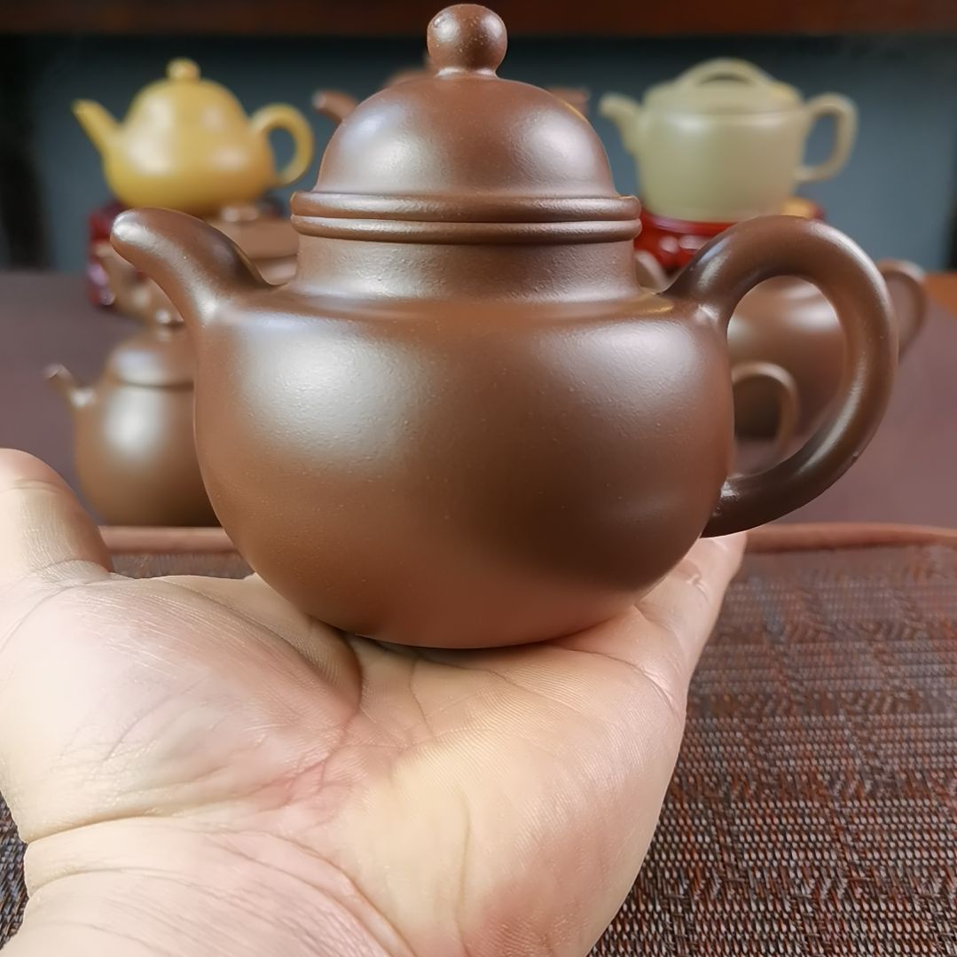 紫砂茶壶紫玉金砂景舟掇球300CC