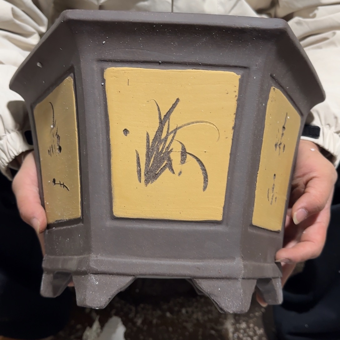 紫砂花盆口径27.17好