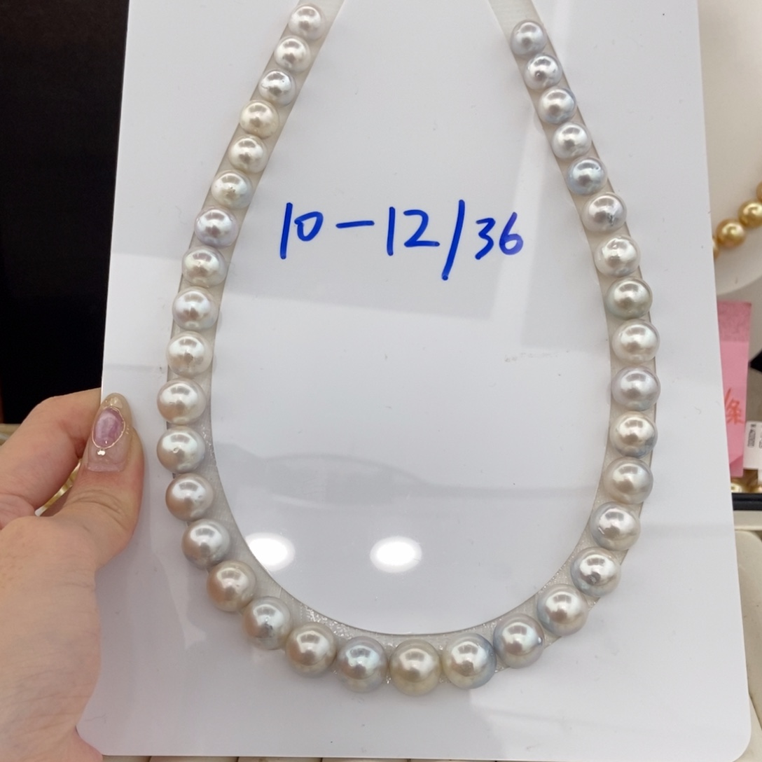 海水珍珠项链合金10-12/36颗