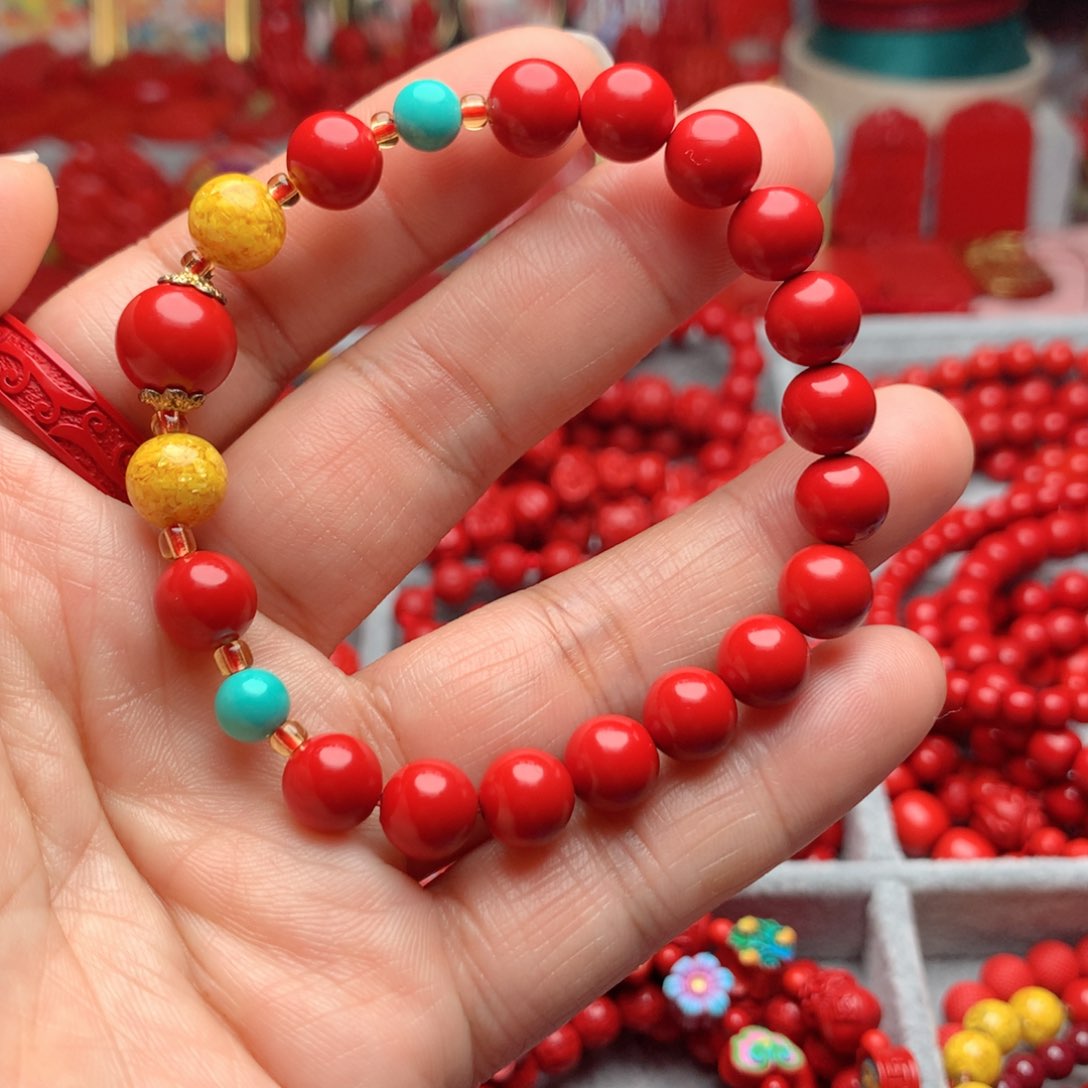 天然辰砂工艺品朱砂手串