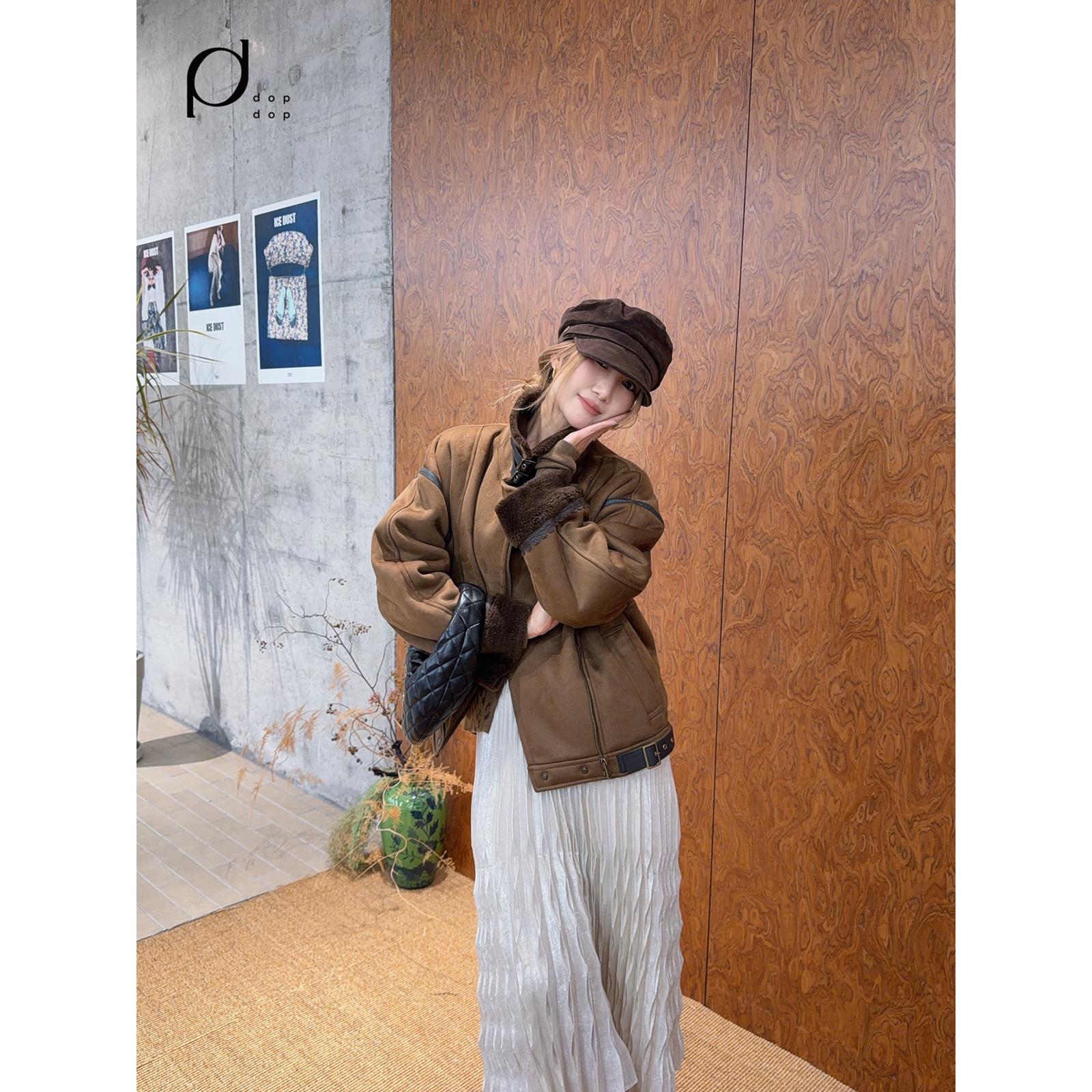 ICE DUST2025冬复古反绒机车夹克休闲外套女4580dopdop买手店