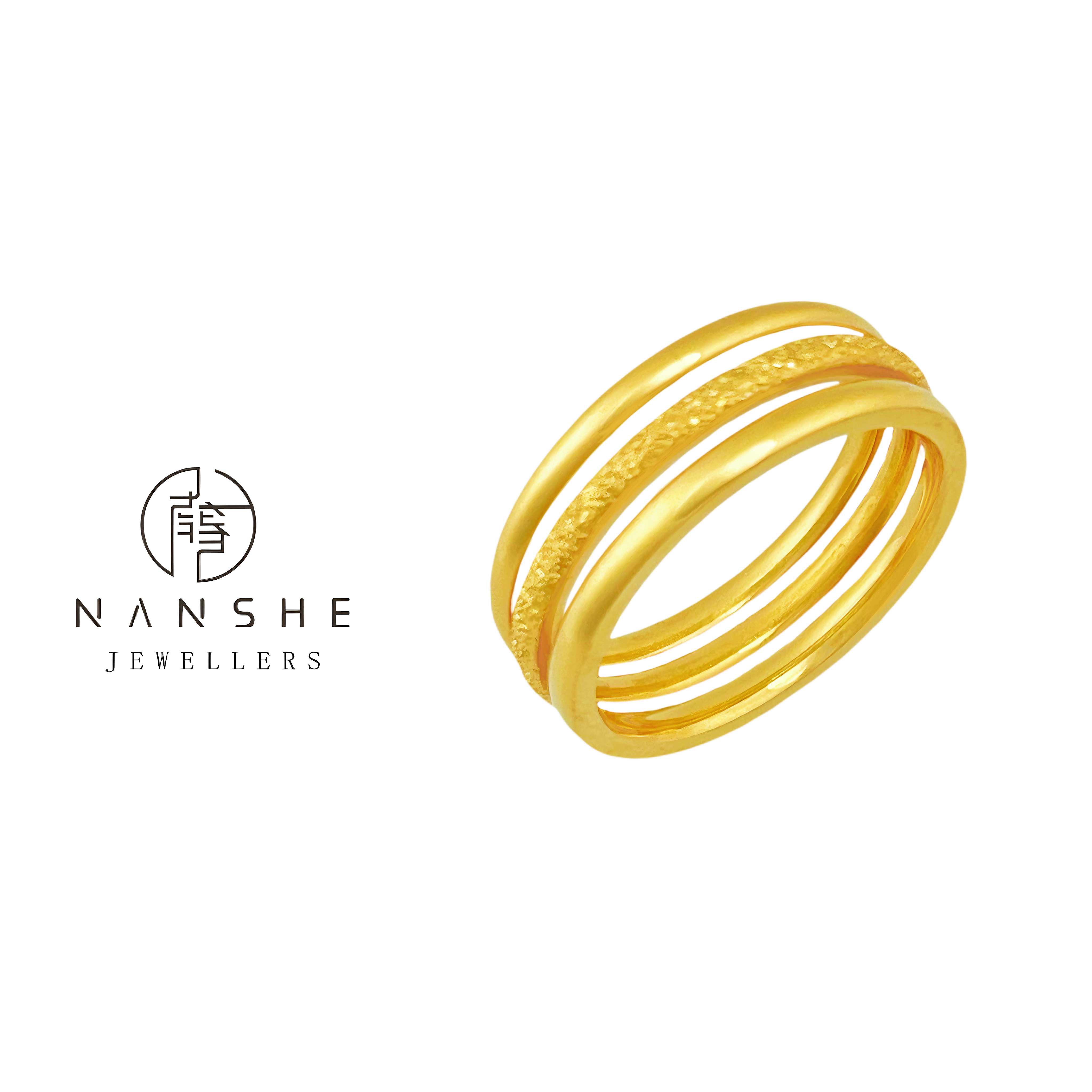 NANSHE/南奢 三圈戒指轻奢经典指环