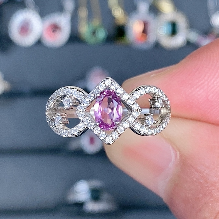 石榴石戒指银S925镶嵌