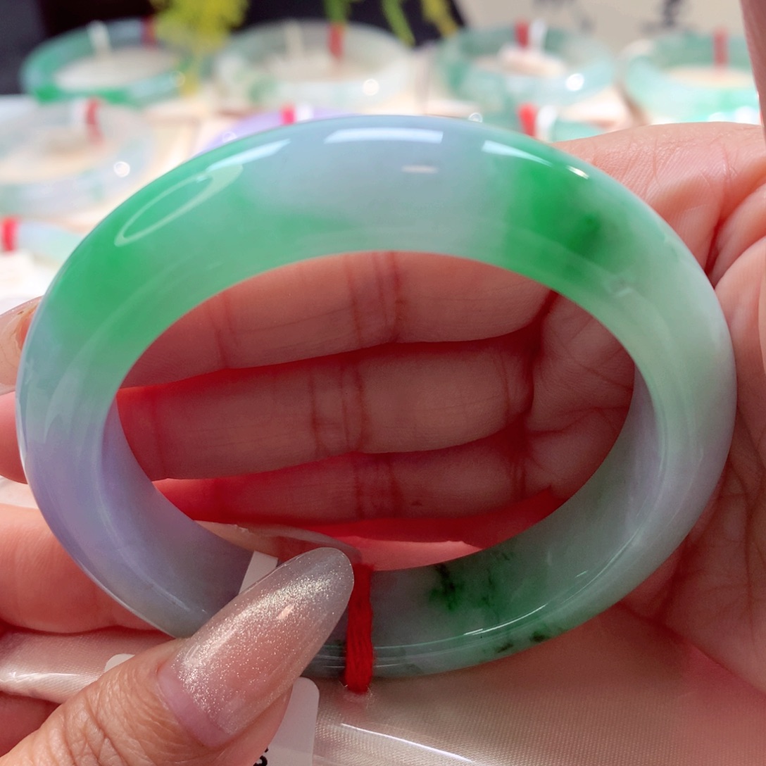 未镶嵌手镯翡翠53.7正圈（7号）