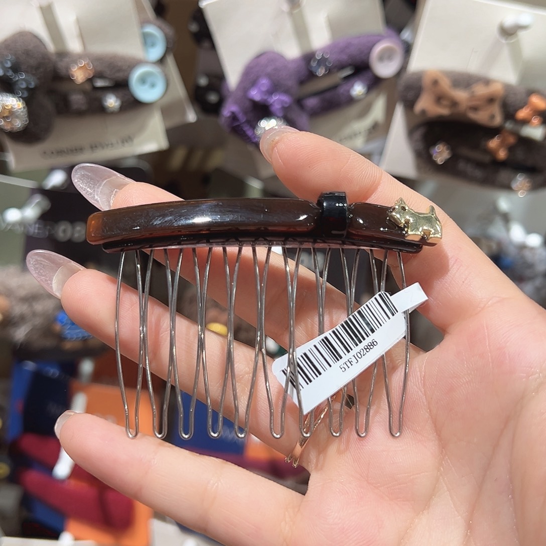 皮质铁合金小狗插梳