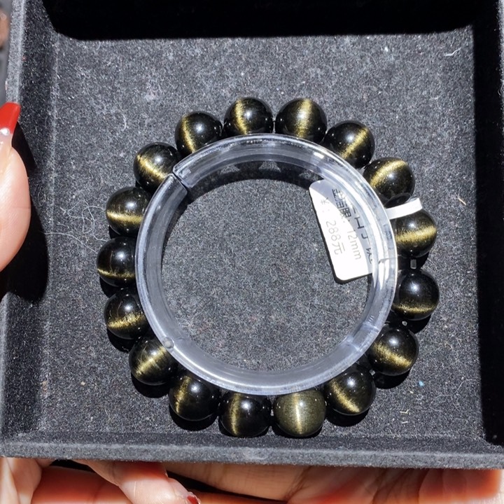 黑曜岩手链未镶嵌凯