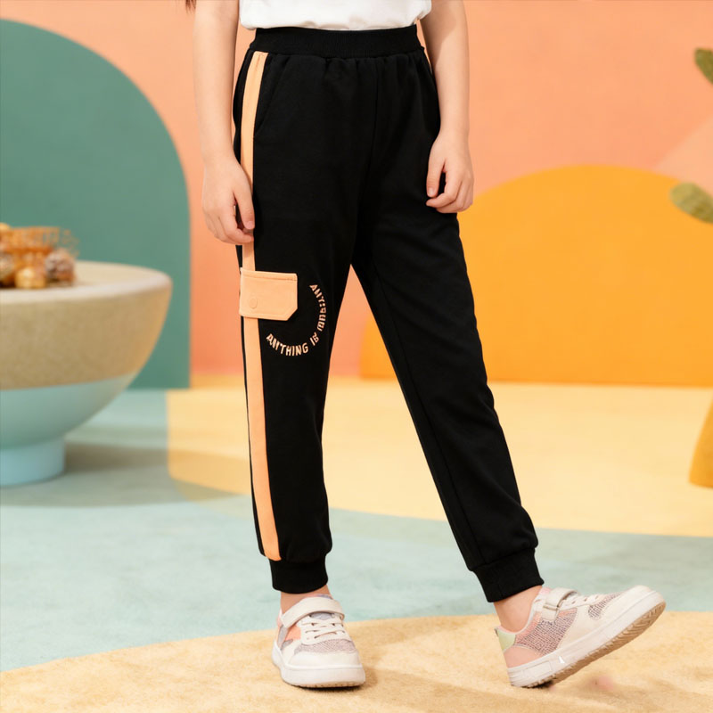 李宁防泼水系列运动潮流系列长裤女童秋时尚舒适卫裤YYKT034-B品