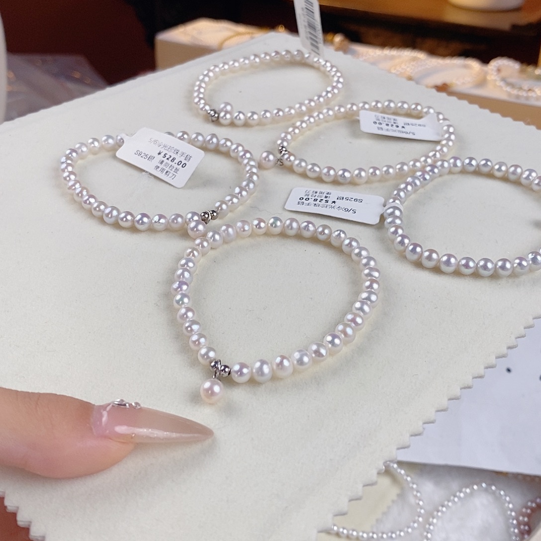 手链淡水珍珠银S925镶嵌