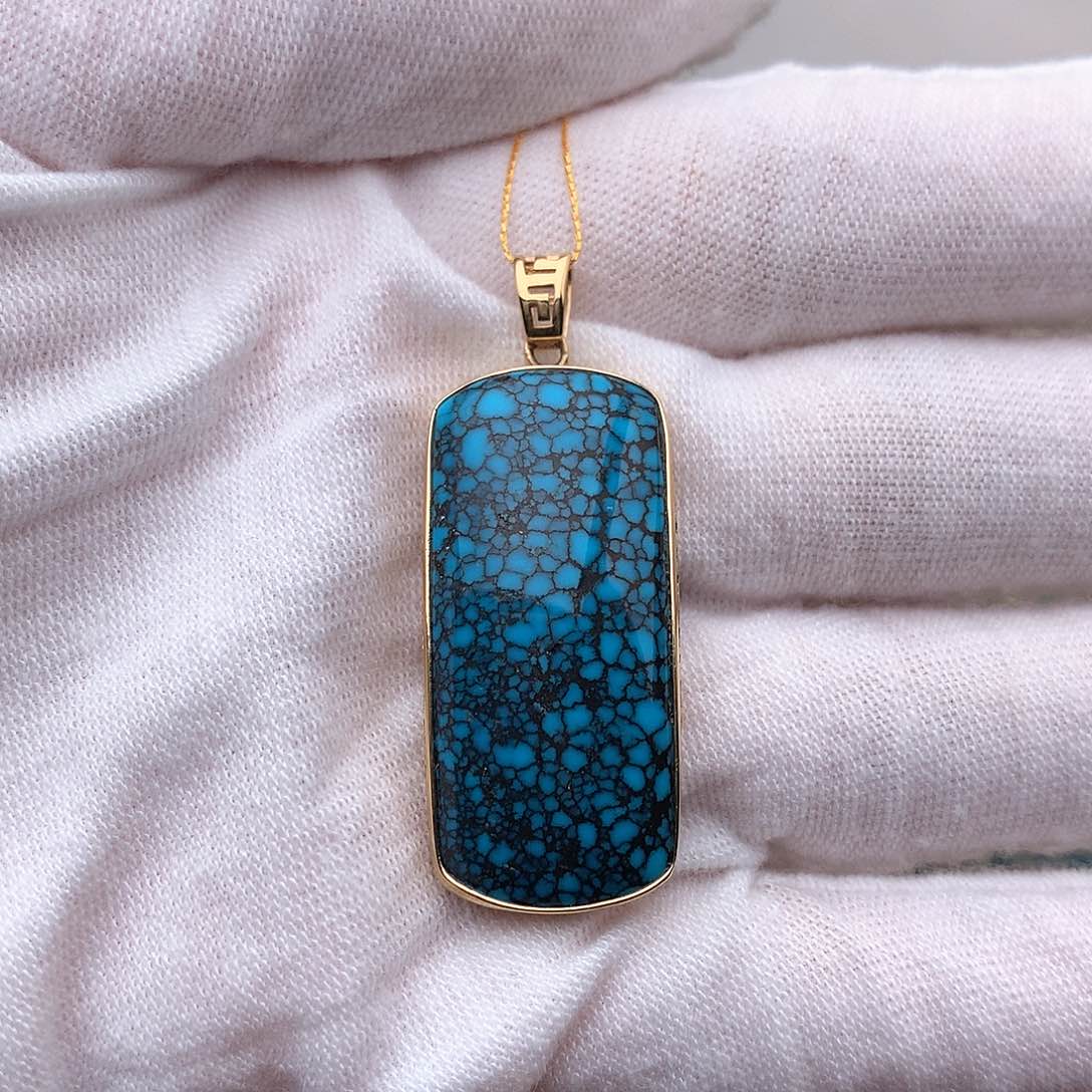 绿松石珠宝奇石18K金镶嵌