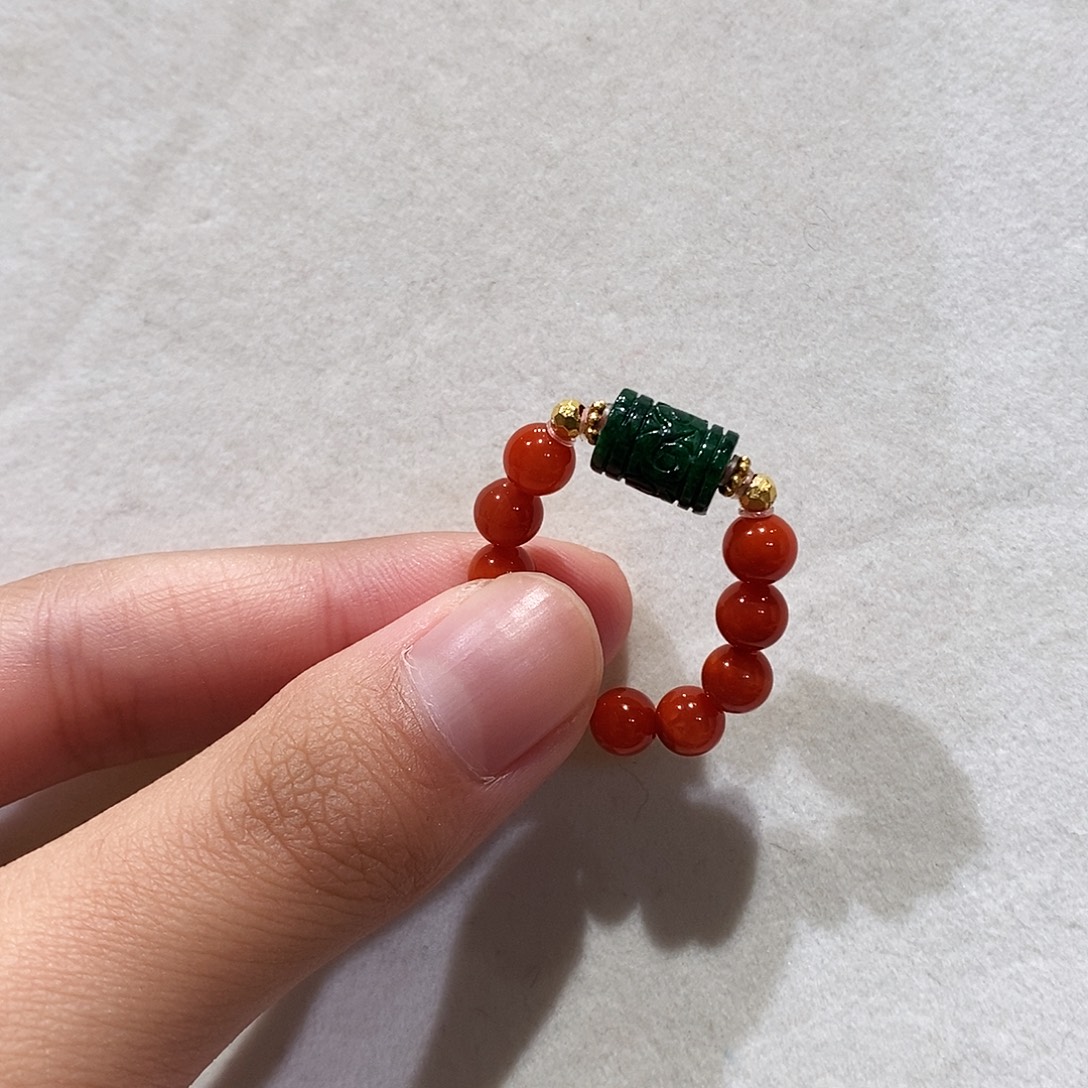 南红玛瑙未镶嵌戒指