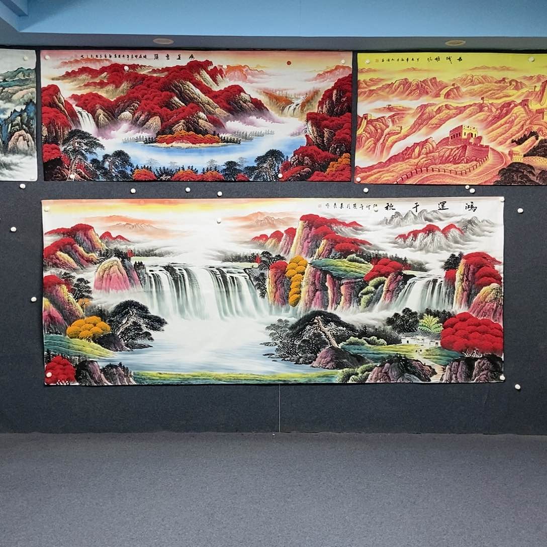 国画大丈二山水一副