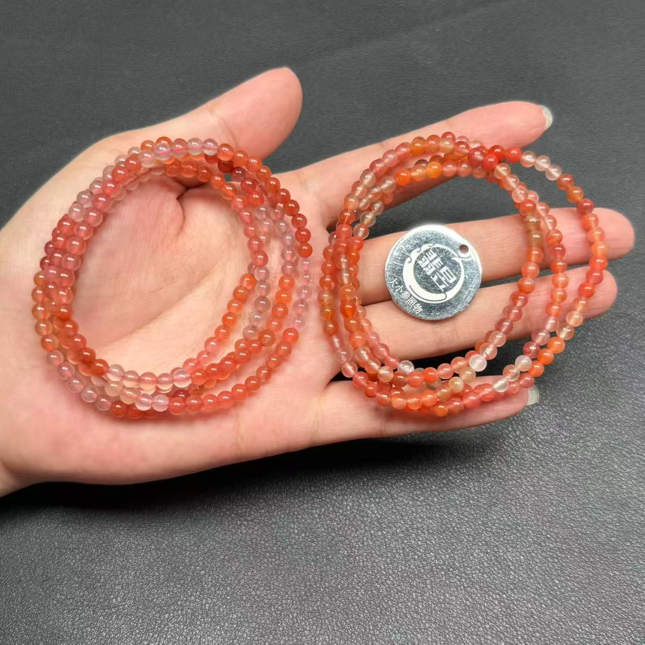 38395T29-3B21- -南红珠链长串-卡-4+/约160颗 -多样性/发一件