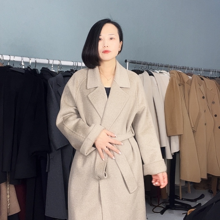 双面呢大衣123款燕麦色M码