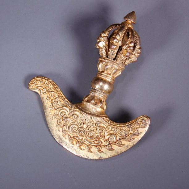 旧藏 铜鎏金金刚月刀 听雨轩 Z 89252 