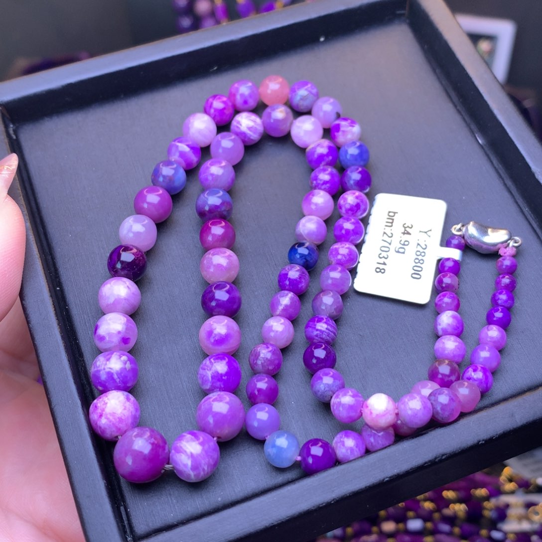 未镶嵌苏纪石（舒俱来）圆珠项链