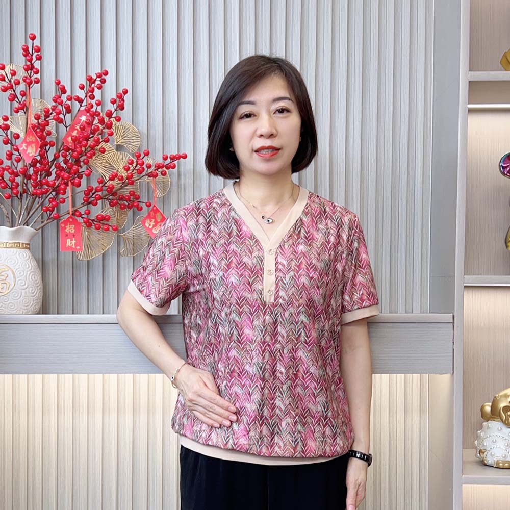 2025夏季新款时尚百搭印花减龄宽松显瘦气质中老年妈妈装短袖t恤 