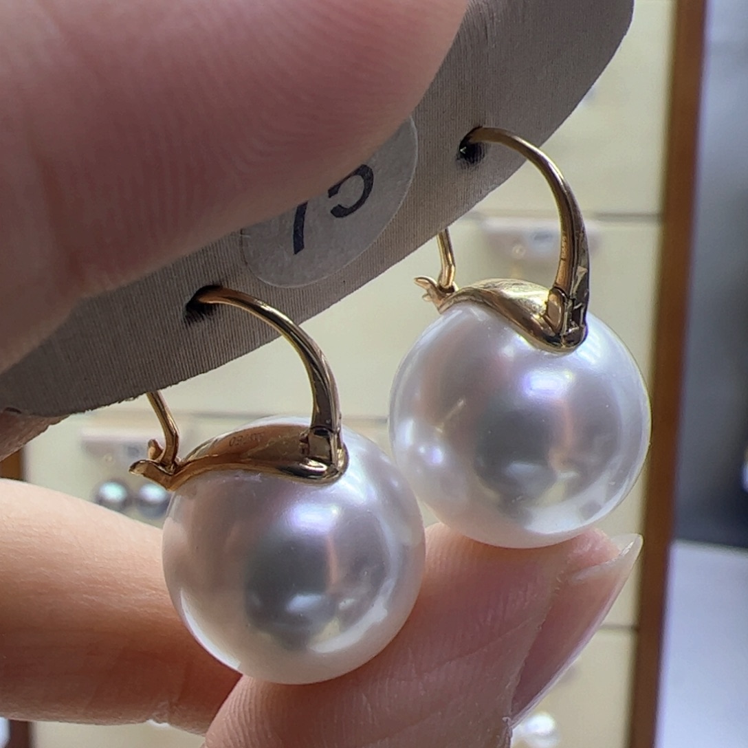 淡水珍珠耳饰18K金镶嵌