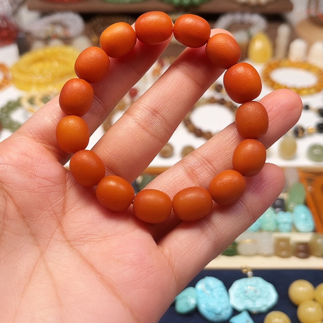 蜜蜡未镶嵌手链橘子皮蜜蜡