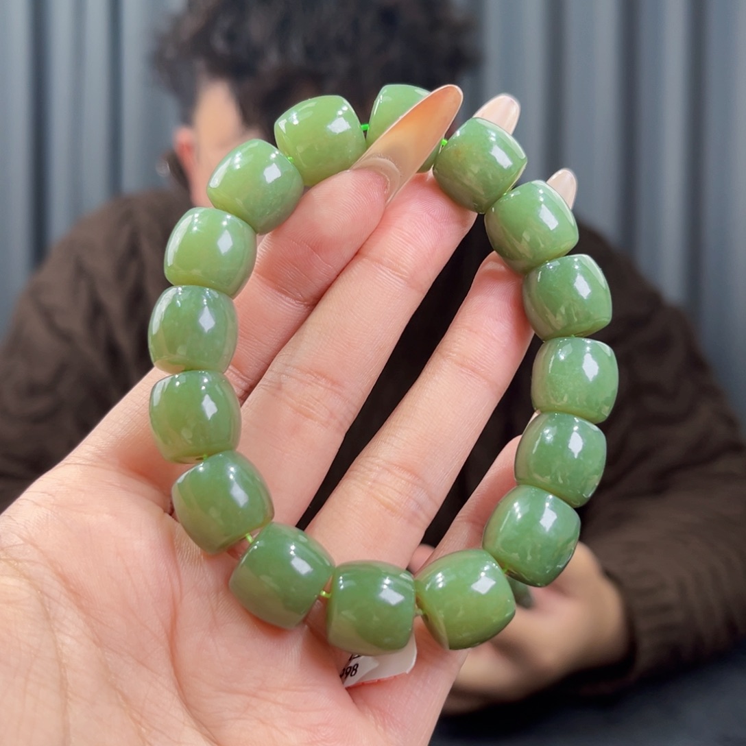 和田玉未镶嵌手串天然和田玉新疆若羌青黄口手串14