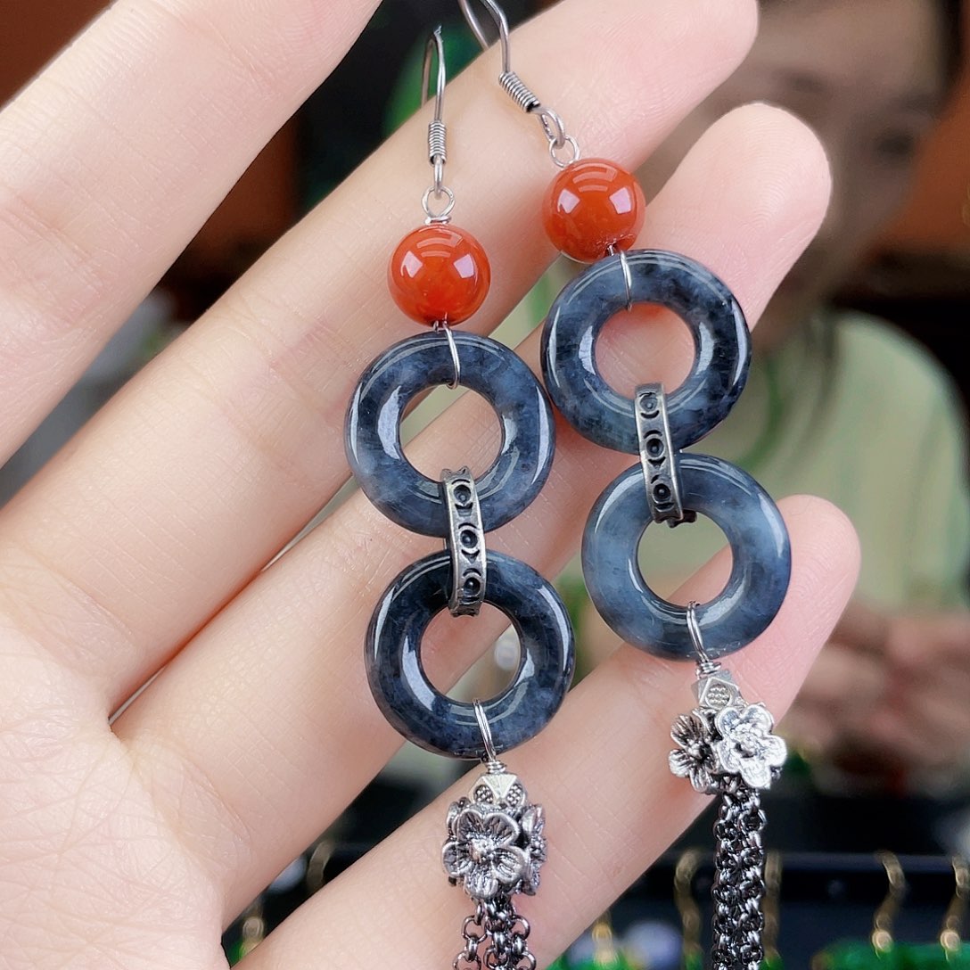 翡翠未镶嵌耳饰饰品