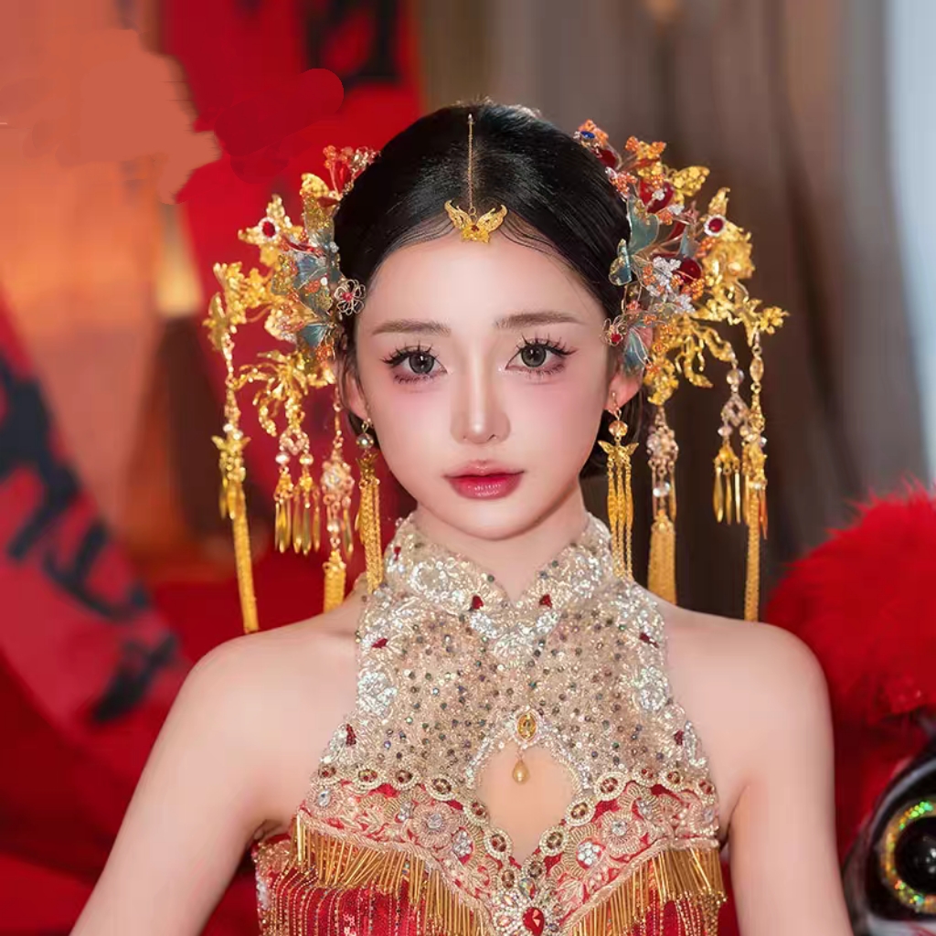 新娘饰品255金色皂液花