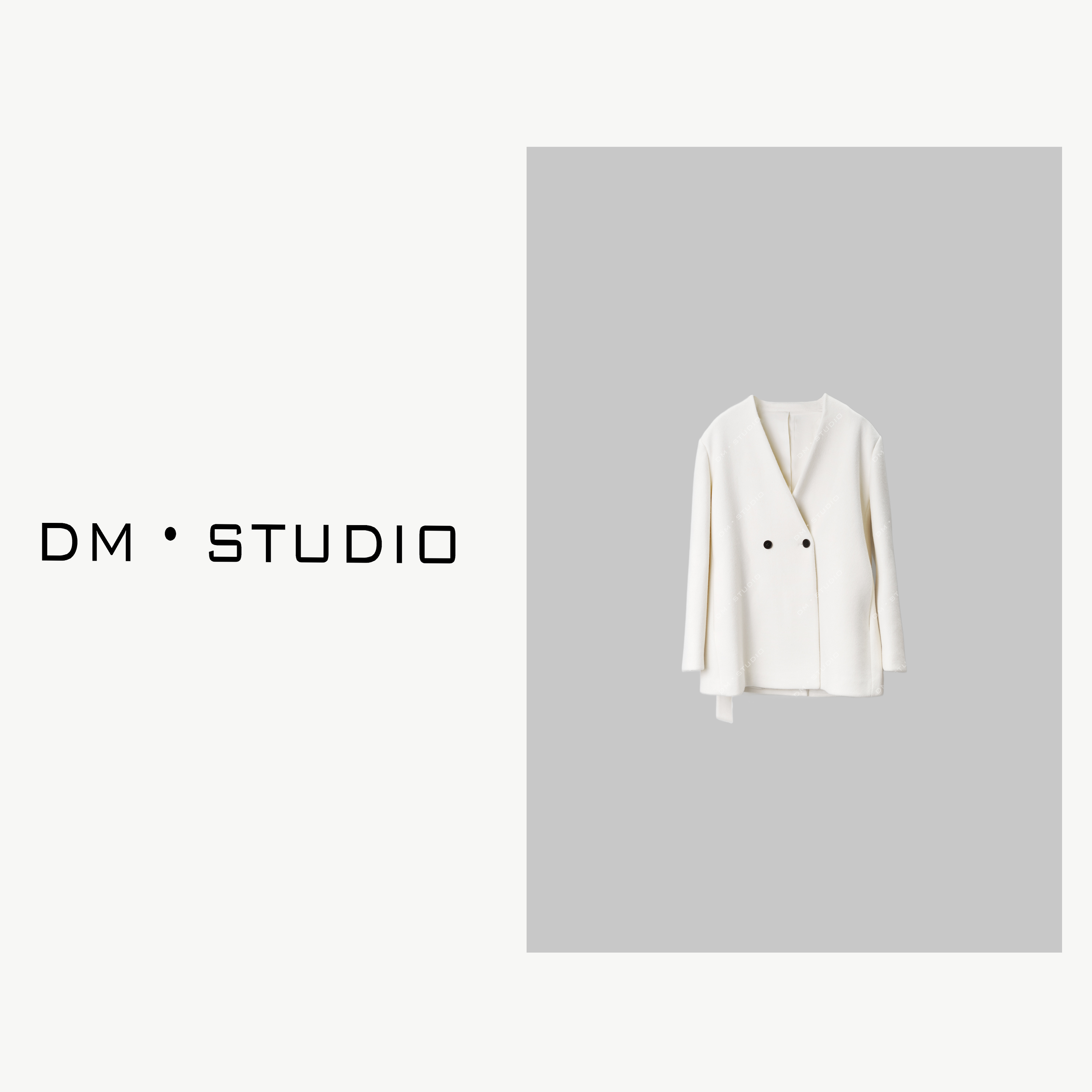 DEDM•STUDIO/秋冬轻奢气质V领100%进口澳毛外套大衣（24268）