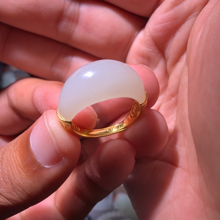 未***蔚和田玉银S925镶嵌戒指