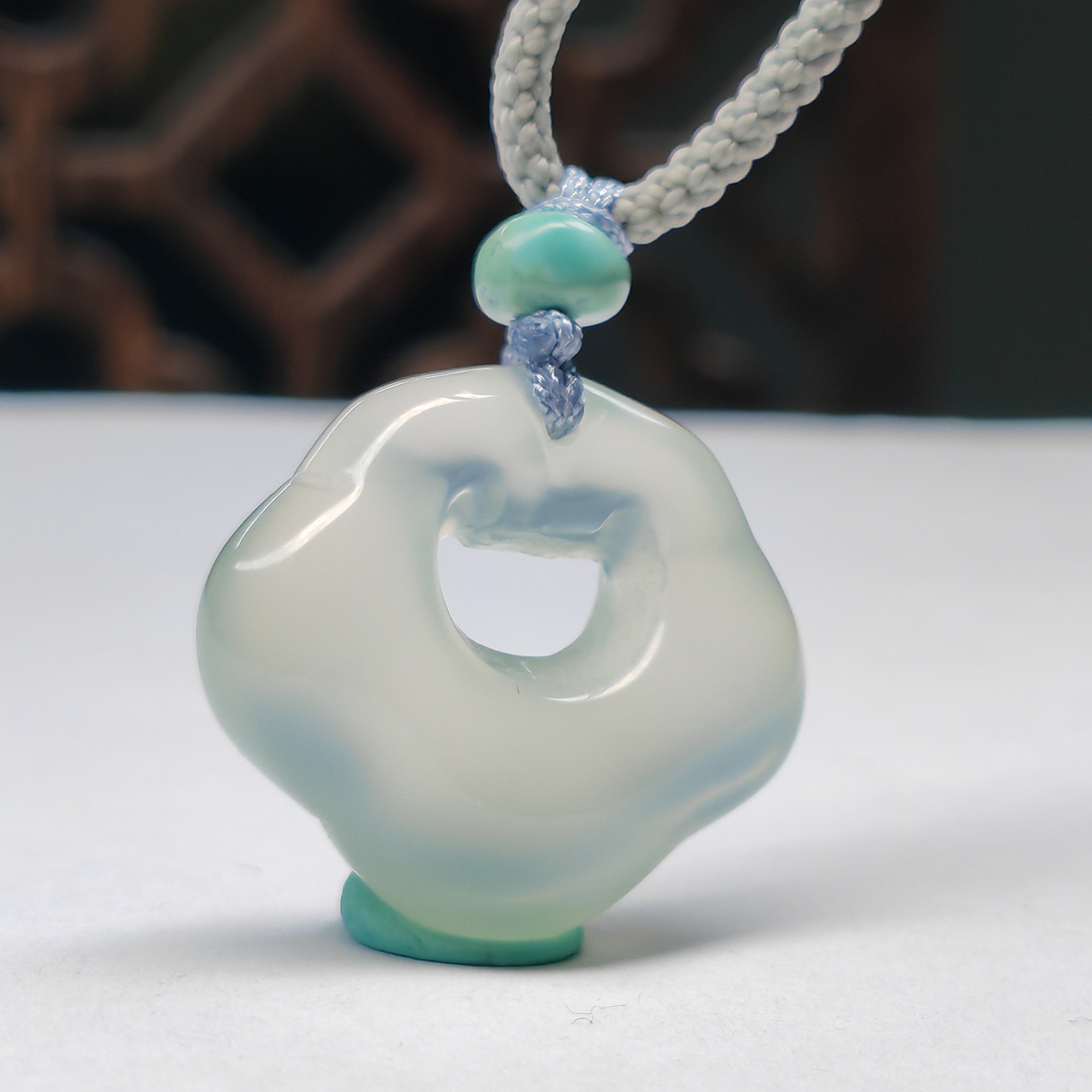 天然金丝玉祥云平安扣吊坠（多样性发货），搭配原矿随型