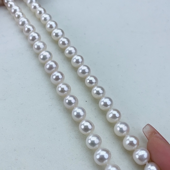 淡水珍珠颈饰银S925镶嵌8➕极光冷白炫彩高品