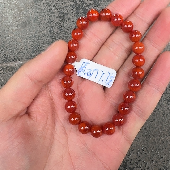 南红玛瑙手链未镶嵌原矿南红手串8mm瓦西车厘子双色