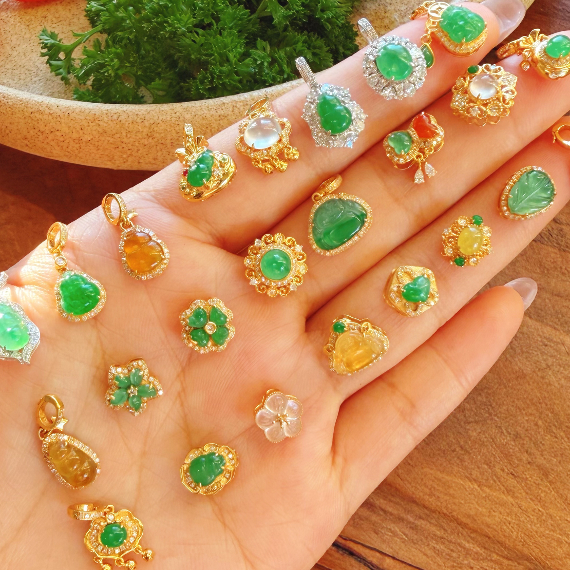 （直播展示图）天然缅甸翡翠A货小滴溜