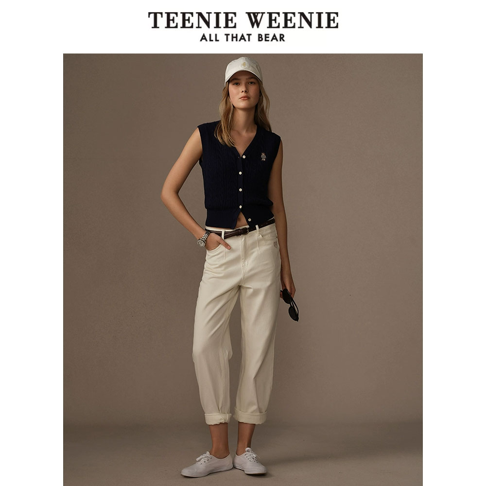 【赵老板专属】TeenieWeenie小熊毛衣25夏新款松弛V领针织背心0517