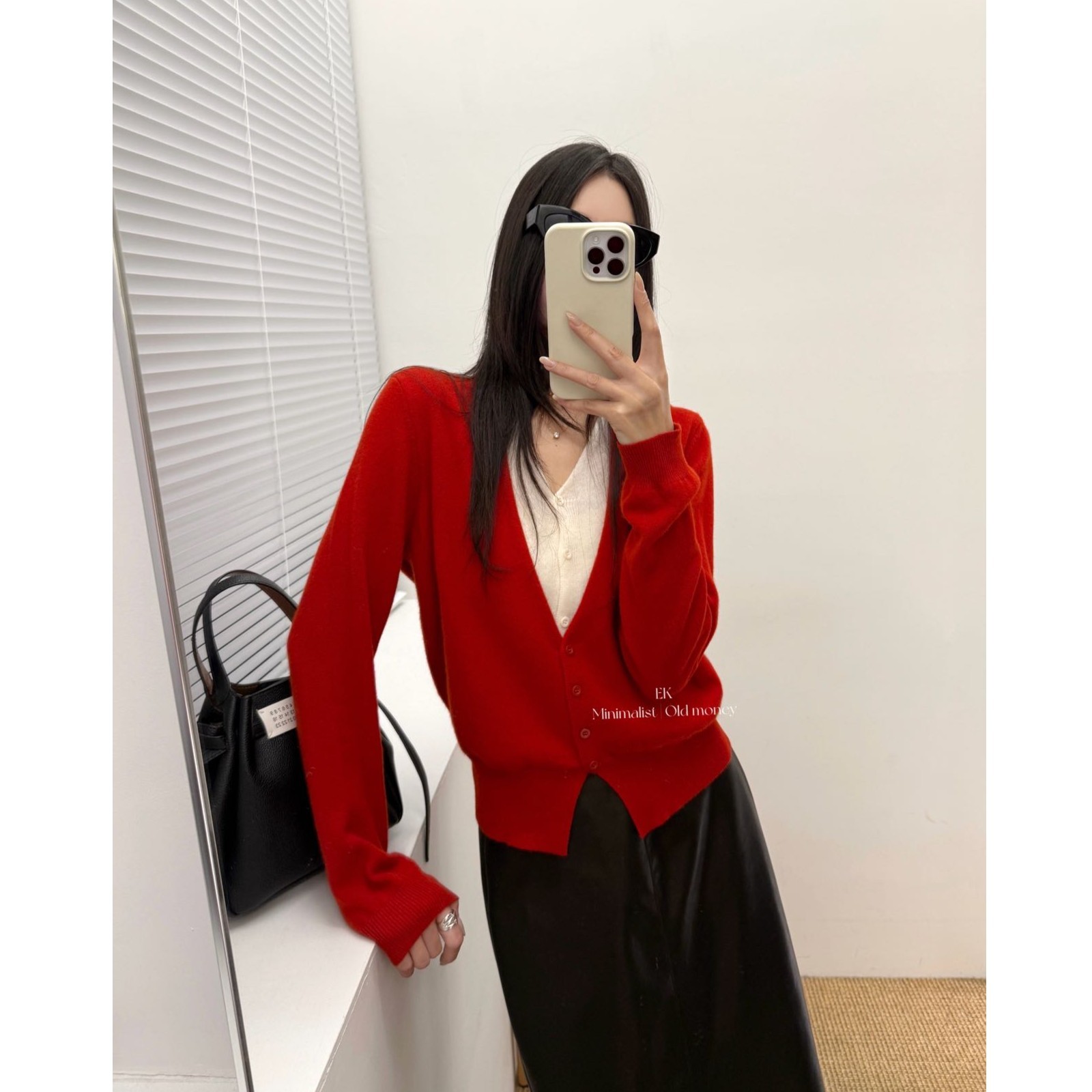 高级质感假两件100%羊毛针织开衫女秋冬温柔气质内搭外穿毛衣8021