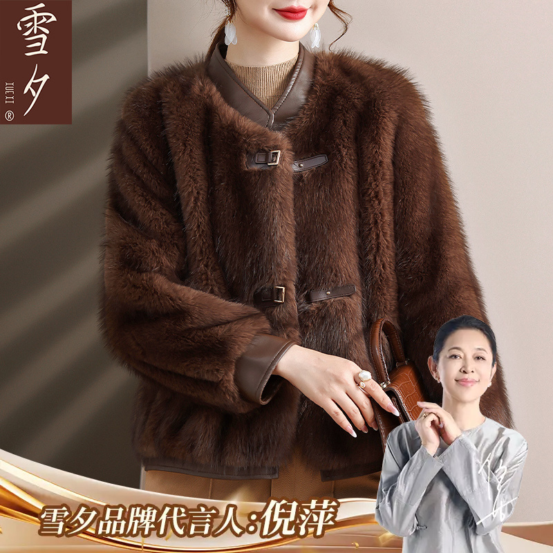 妈妈秋冬装仿貂绒外套高贵大码2025新款中老年女品牌冬季上衣