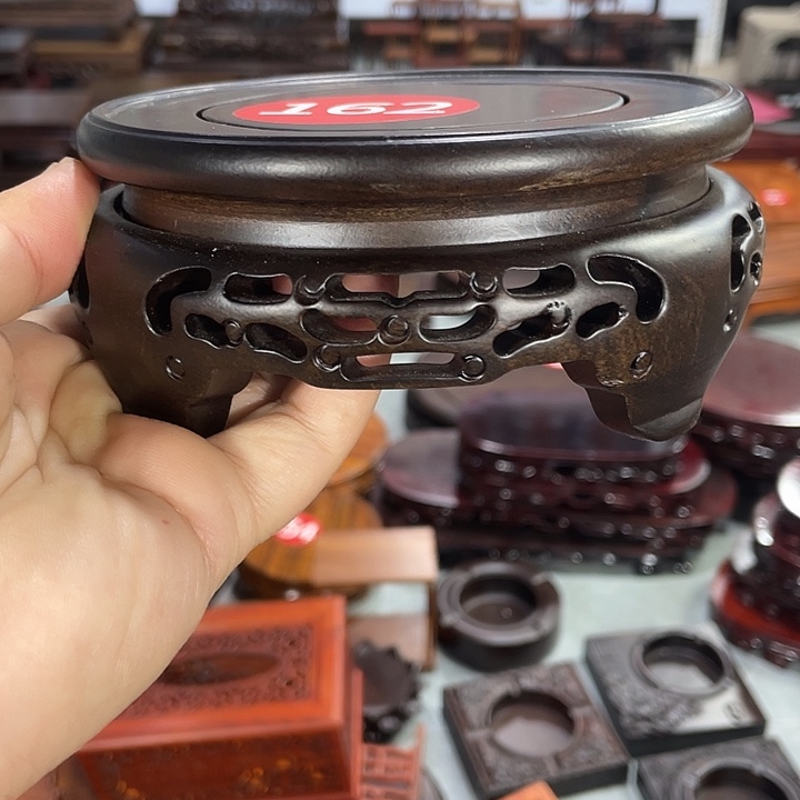 紫砂红木底座工艺品红木底座工艺品12:5公分