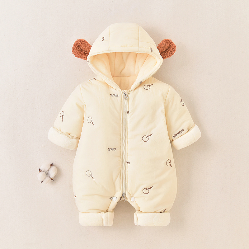 超萌婴儿连体衣秋冬季加绒加厚棉服新生儿衣服宝宝冬装夹棉外出服