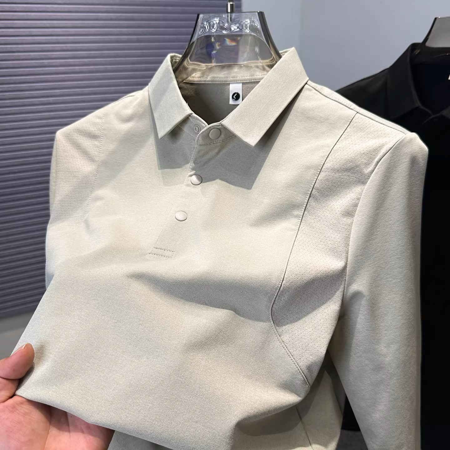 polo衫男款长袖t恤秋季新款轻量化多功能高级感商务休闲翻领上衣