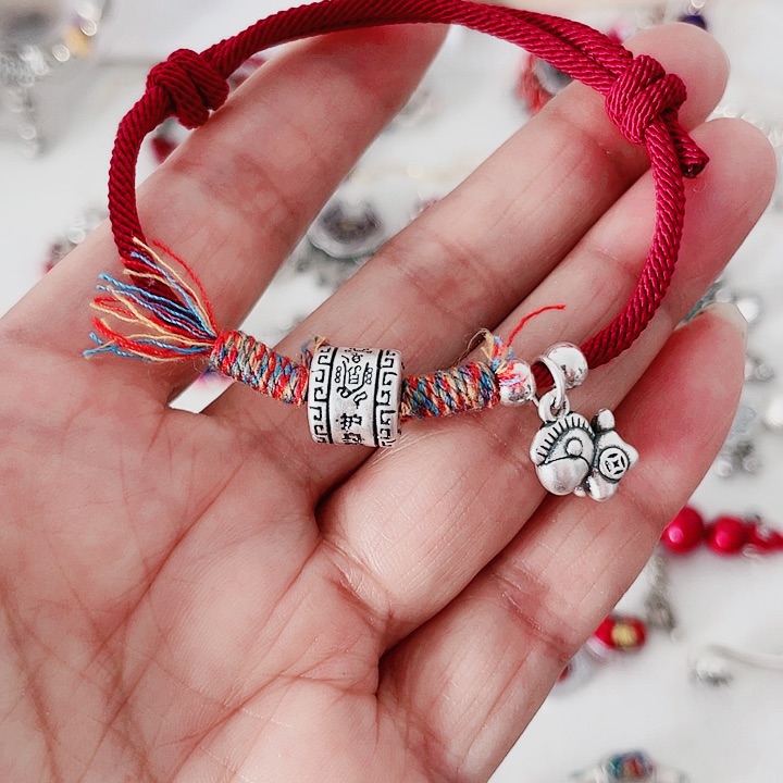 珐琅吊坠足银护身