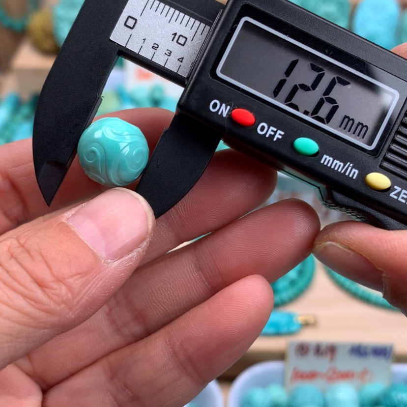 【闪购商品】绿松石博古圆珠未镶嵌