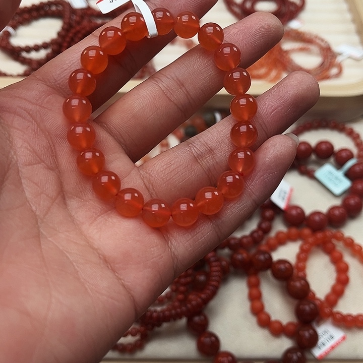 南红玛瑙手串合金保山滴水洞樱桃红