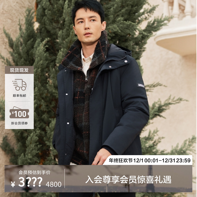【P棉棉服】AIGLE艾高秋冬GORE-TEX户外防风防雨保暖休闲棉服男AP19