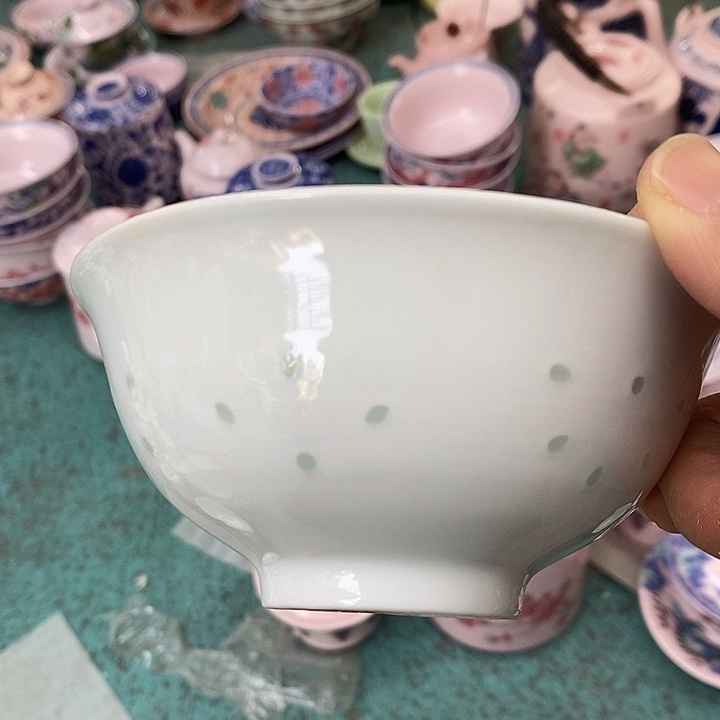 摆件陶五寸玲珑碗 光明