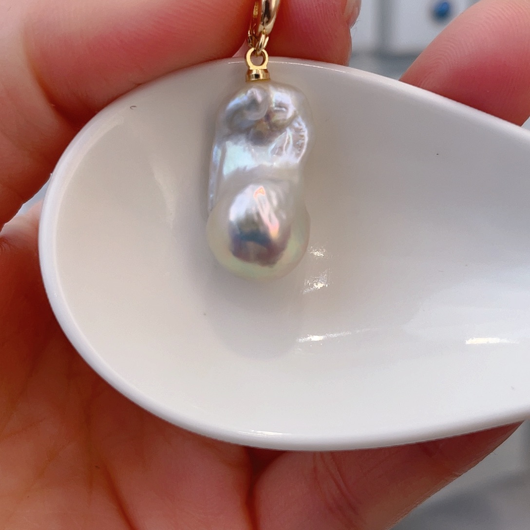 淡水珍珠颈饰银S925镀金镶嵌