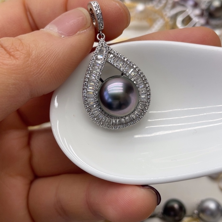 海水珍珠吊坠(不含链)银S925镶嵌