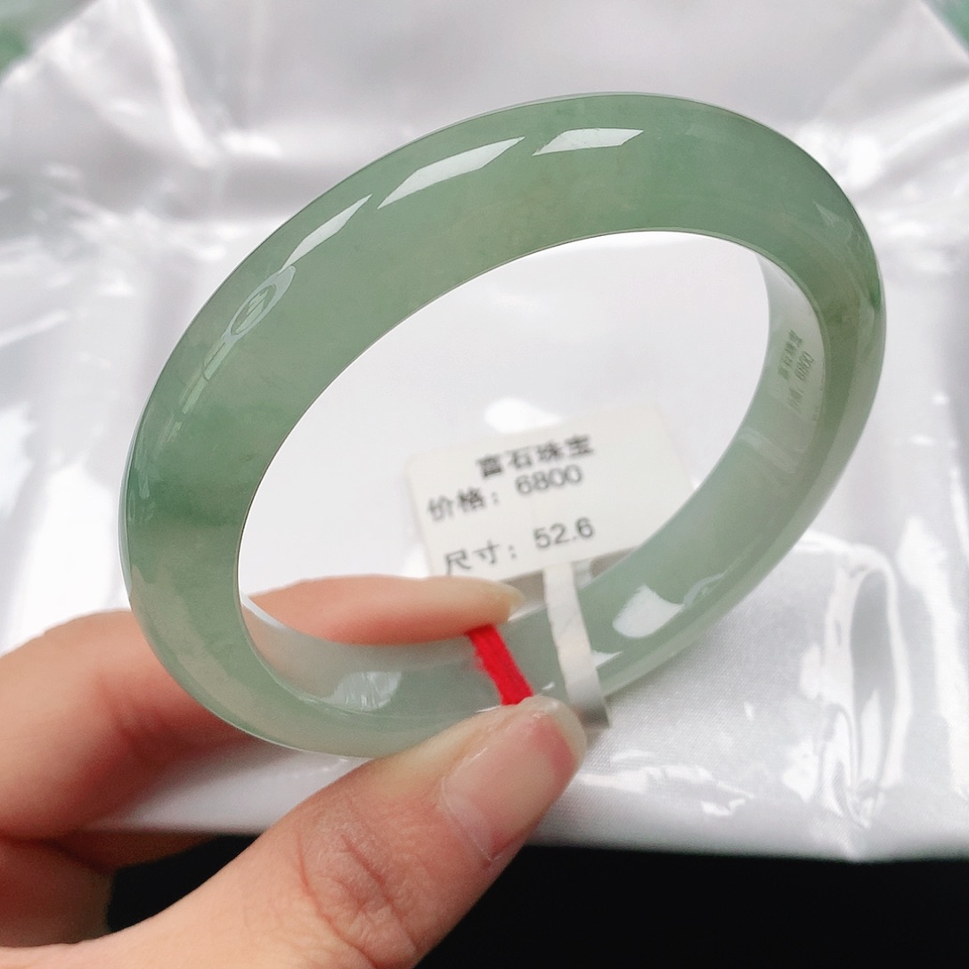 翡翠手镯未镶嵌天然翡翠手镯53