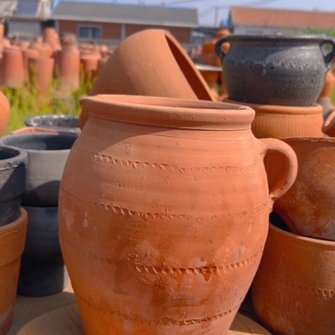 口17高27微瑕柴烧单耳壶