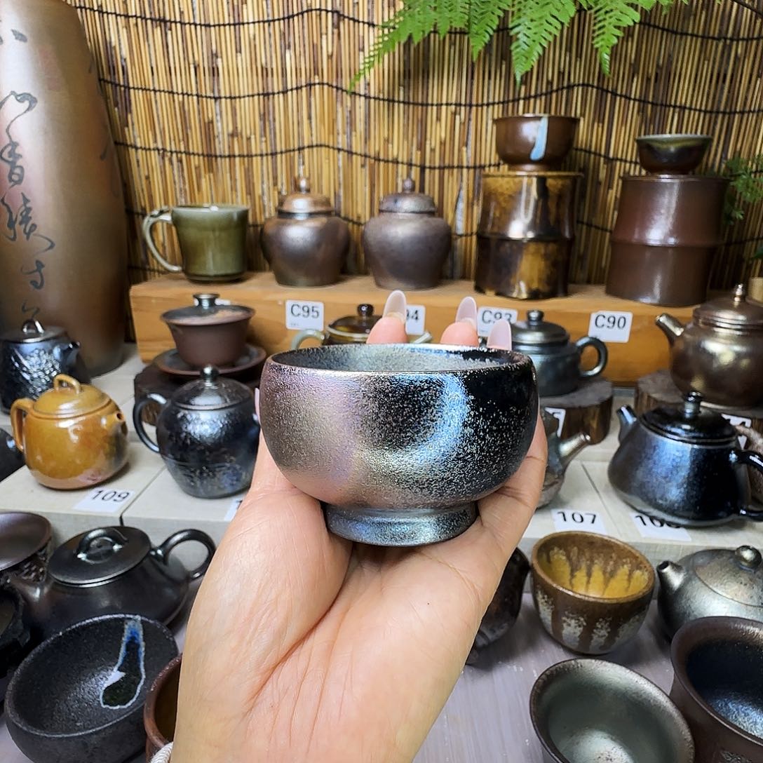 杯俩****园建水紫陶柴烧杯