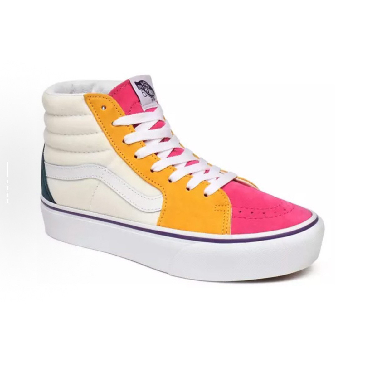 40码 Vans SK8 高帮 板鞋 白黄红 原盒 TKNWVY