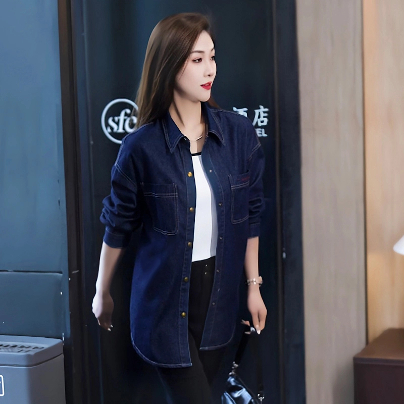 牛仔开衫外套女2025春秋新款新中式宽松外穿时尚百搭减龄上衣