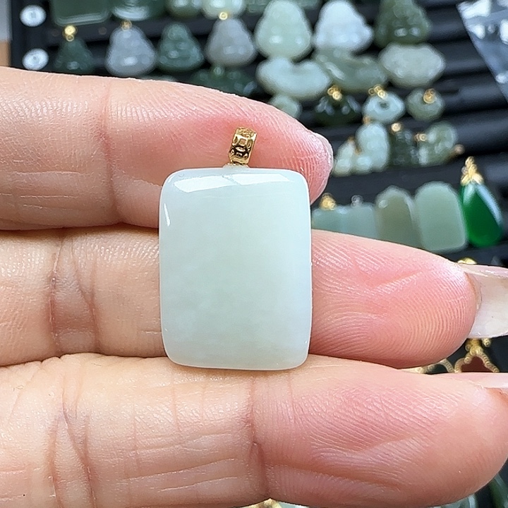 和田玉吊坠(不含链)银S925镶嵌
